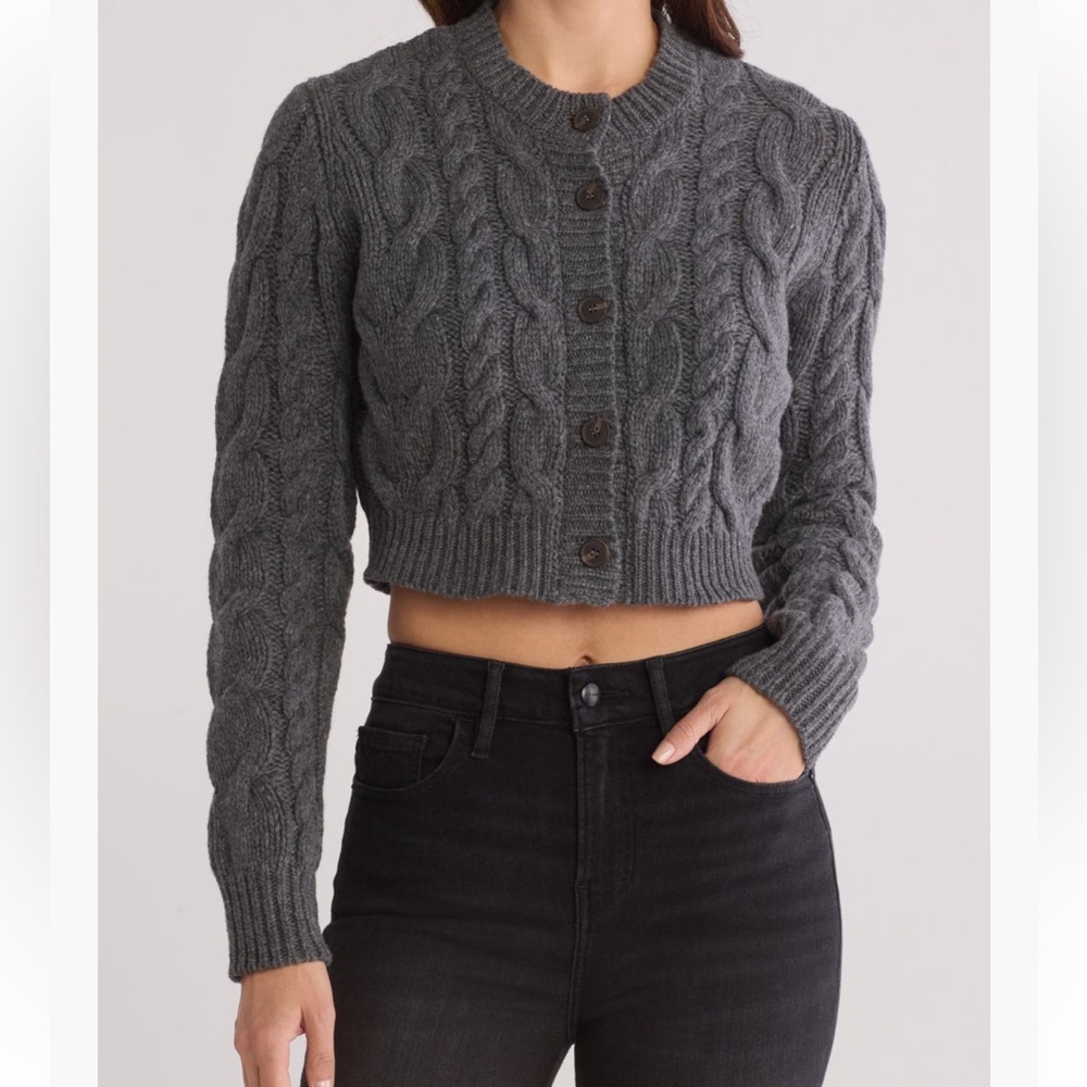Frame Merino Wool Cropped Cardigan